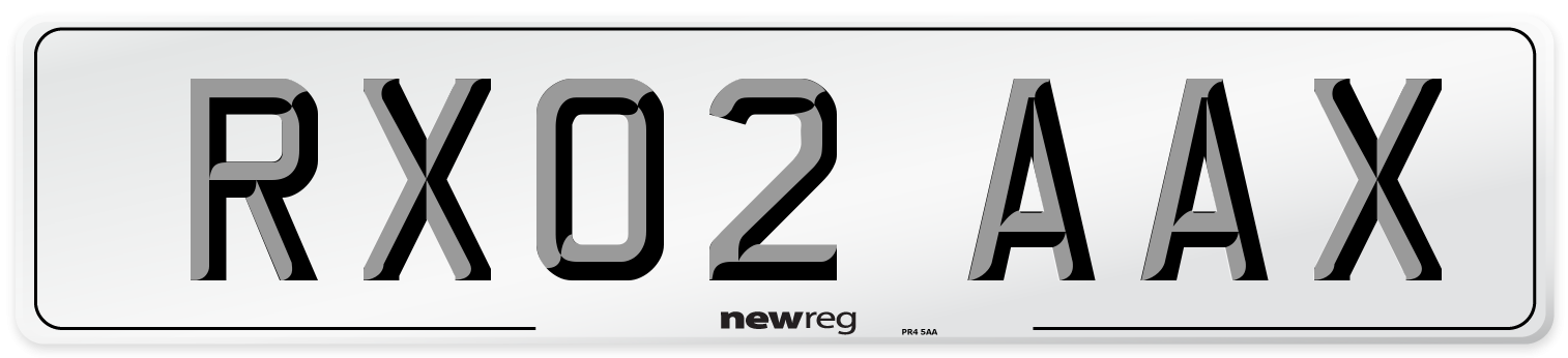 RX02 AAX Number Plate from New Reg